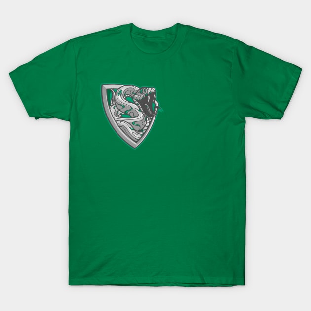 silver and emerald serpent shield of ambition T-Shirt by FamiFriki_V